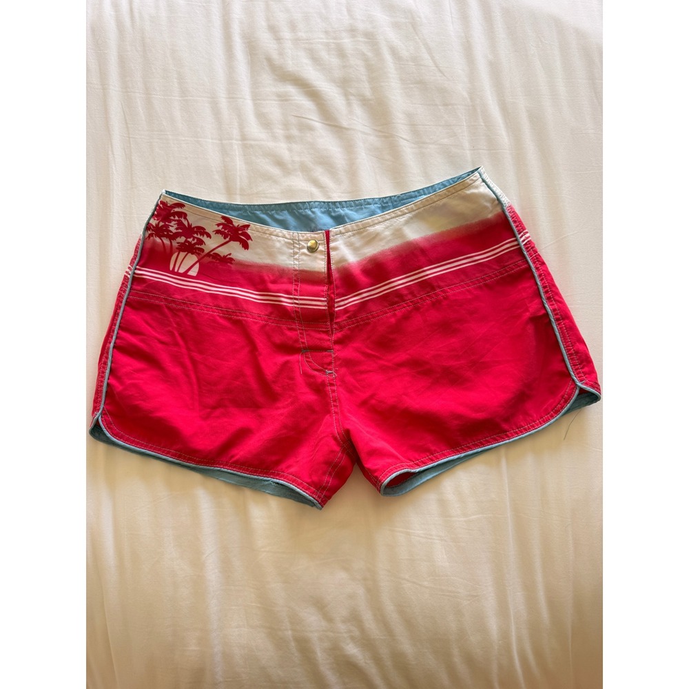Pyramid Red White Board Mirco Shorts Swim Size 46 Beach FITS US X SMALL